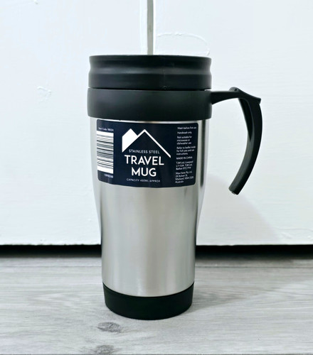 Stainless steel travel mug - stainless,