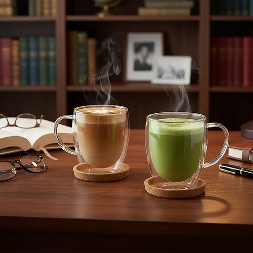 2pcs glass mugs - mugs, coffee