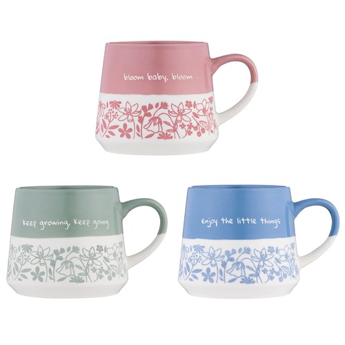 Coffee mug floral two tone - mug,