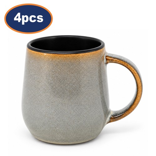Coffee mug set stoneware grey - set,