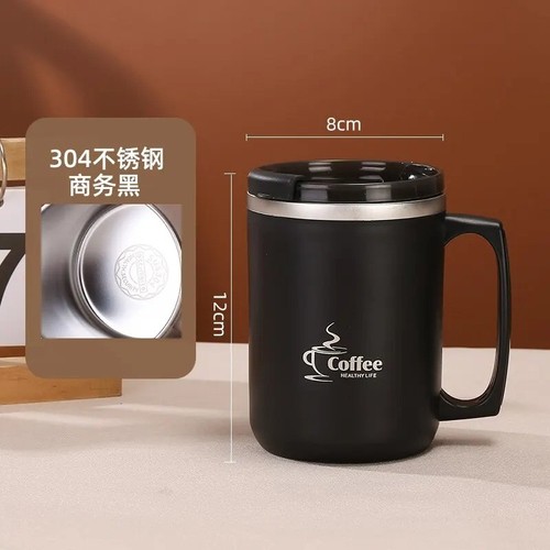 Stainless steel coffee mug - steel,