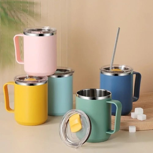Coffee cup with handle - cup, lid