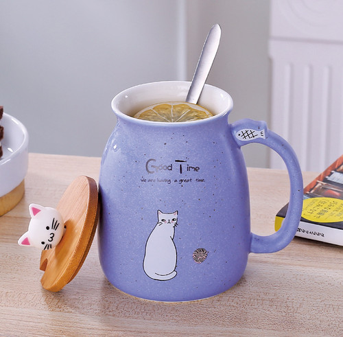 Mug lid 450ml - ceramic, cartoon
