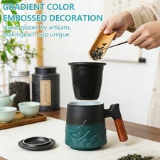 450ML Tea Mug Embossed Ceramic